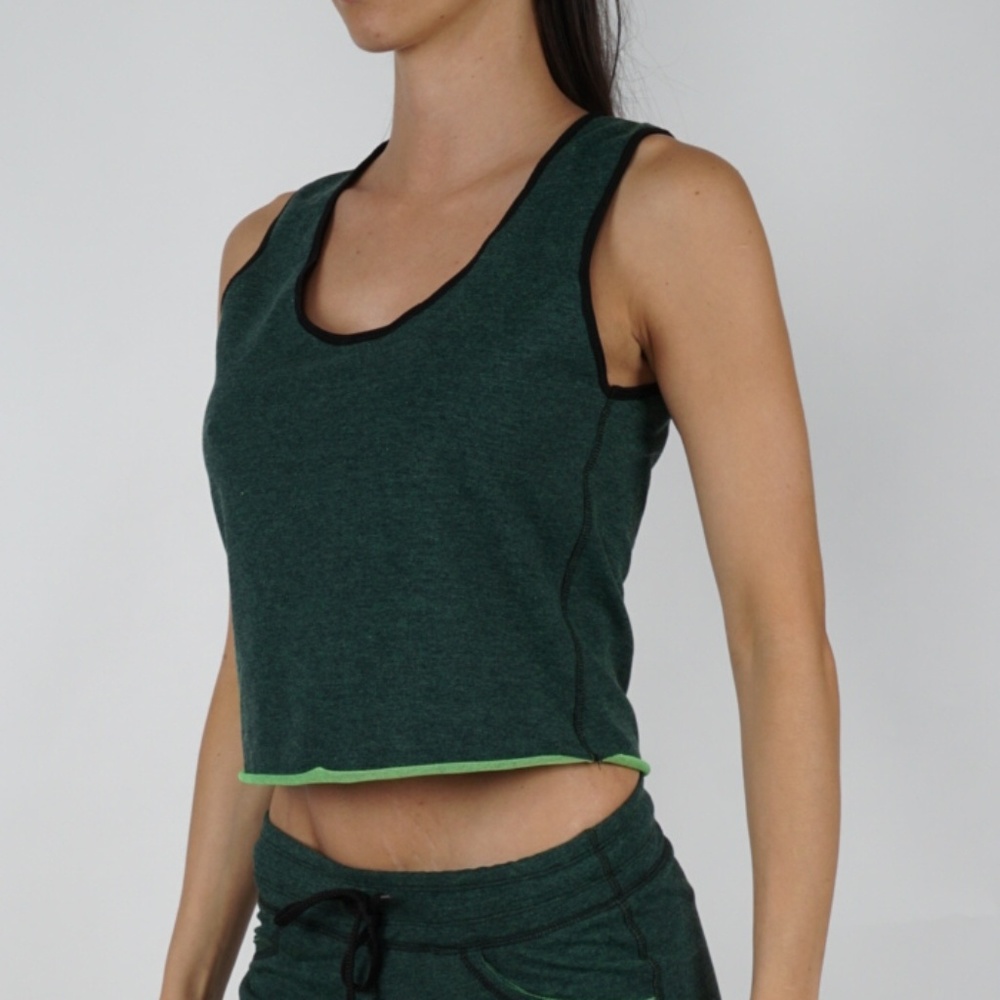 Crop top two tone tank top - Picture 2 of 2
